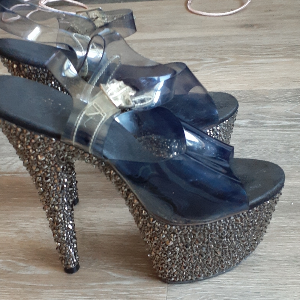 Pleaser heels w/rhinestones